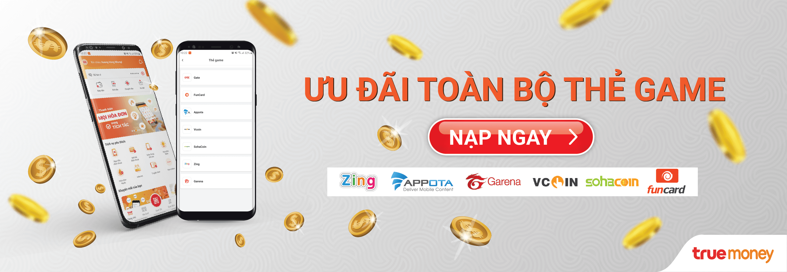 MUA THẺ GAME NHANH CHÓNG, CHIẾT KHẤU CAO TRÊN VÍ TRUEMONEY VIETNAM