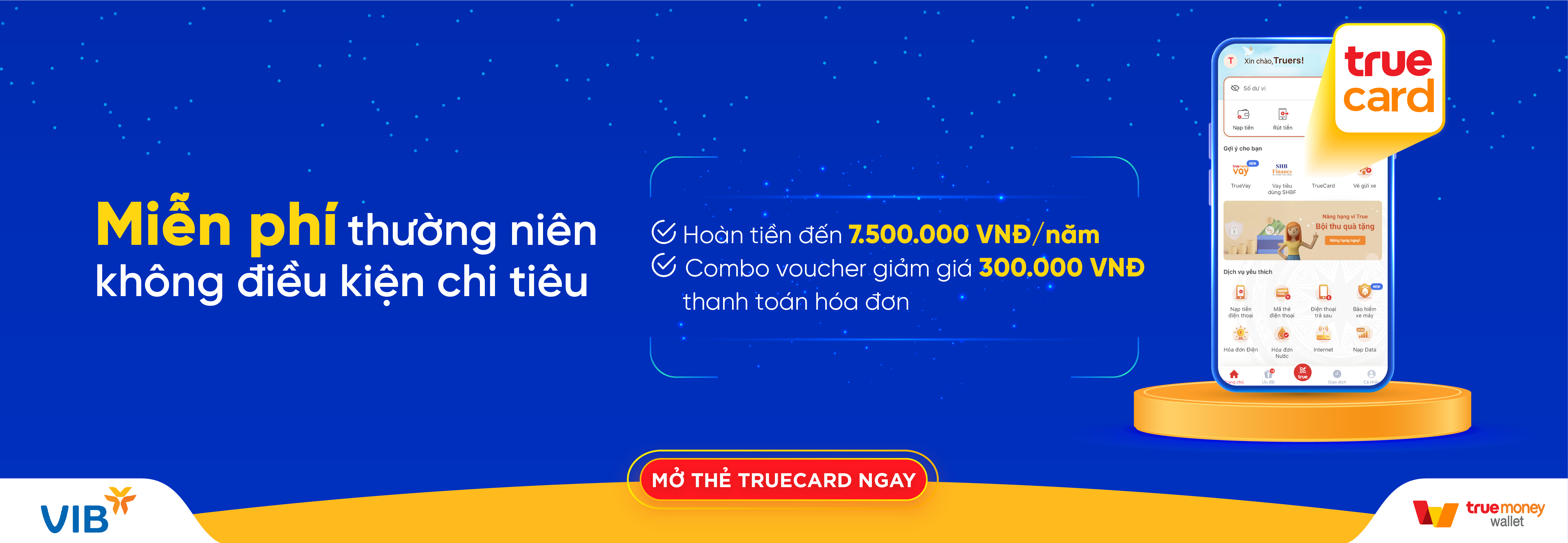 MỞ MIỄN PHÍ THẺ TÍN DỤNG TRUECARD TRONG 15 PHÚT